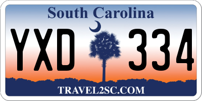 SC license plate YXD334