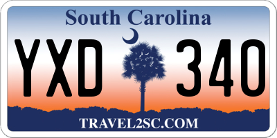 SC license plate YXD340