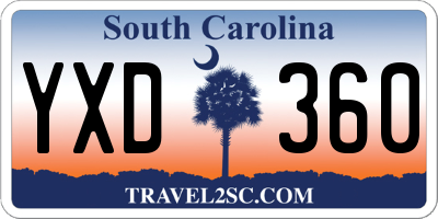 SC license plate YXD360