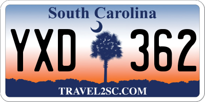 SC license plate YXD362