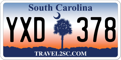 SC license plate YXD378