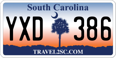 SC license plate YXD386