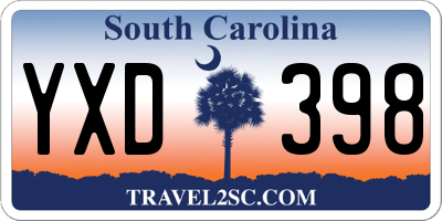 SC license plate YXD398