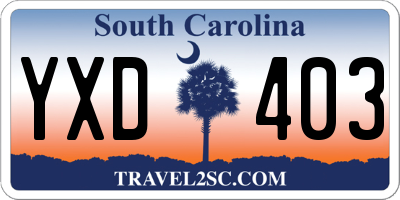 SC license plate YXD403