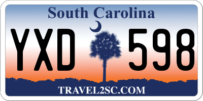 SC license plate YXD598