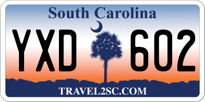 SC license plate YXD602