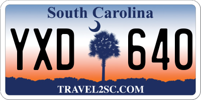SC license plate YXD640