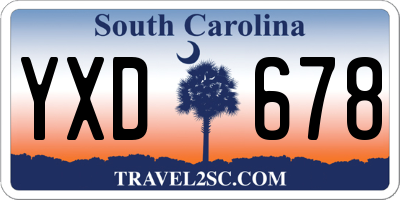 SC license plate YXD678
