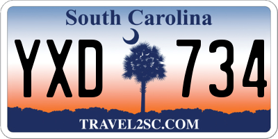 SC license plate YXD734