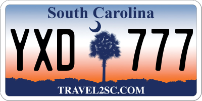 SC license plate YXD777
