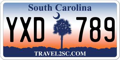 SC license plate YXD789