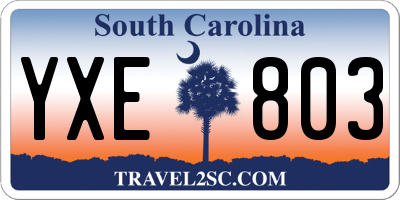 SC license plate YXE803