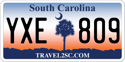 SC license plate YXE809