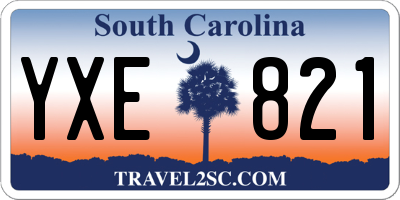SC license plate YXE821