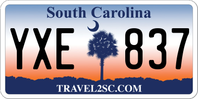 SC license plate YXE837