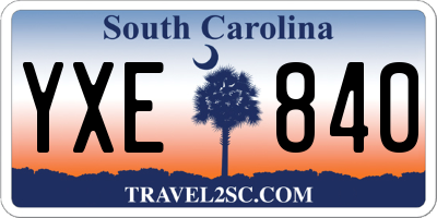 SC license plate YXE840