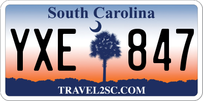 SC license plate YXE847
