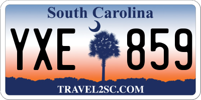 SC license plate YXE859