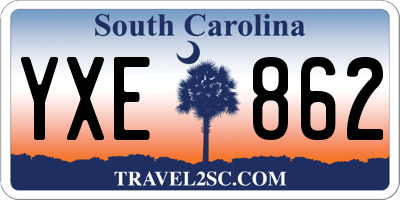 SC license plate YXE862