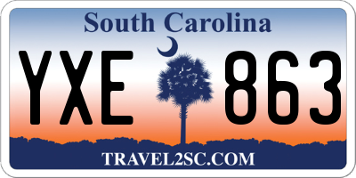 SC license plate YXE863