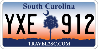 SC license plate YXE912