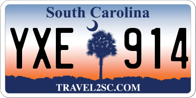 SC license plate YXE914