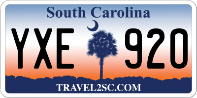 SC license plate YXE920