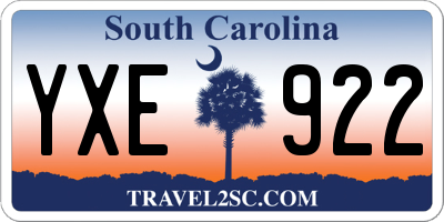 SC license plate YXE922
