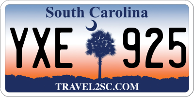SC license plate YXE925
