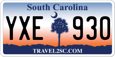 SC license plate YXE930