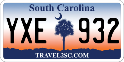 SC license plate YXE932