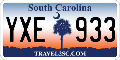 SC license plate YXE933