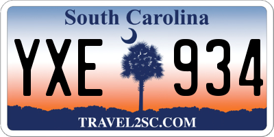 SC license plate YXE934