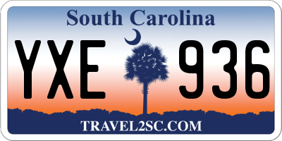 SC license plate YXE936
