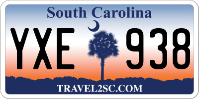 SC license plate YXE938