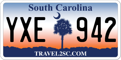SC license plate YXE942