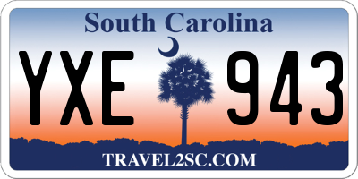 SC license plate YXE943
