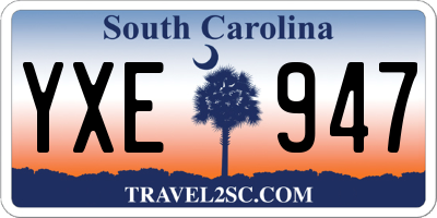 SC license plate YXE947