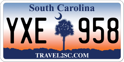 SC license plate YXE958
