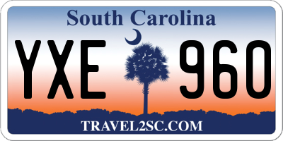 SC license plate YXE960