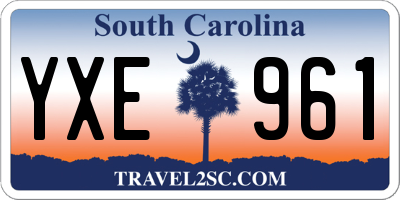 SC license plate YXE961