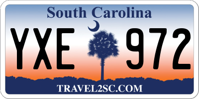 SC license plate YXE972