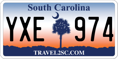 SC license plate YXE974
