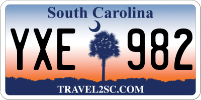 SC license plate YXE982