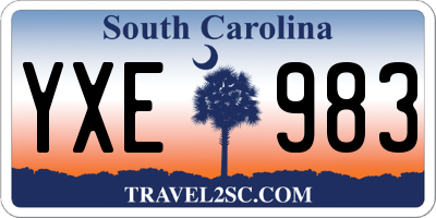 SC license plate YXE983