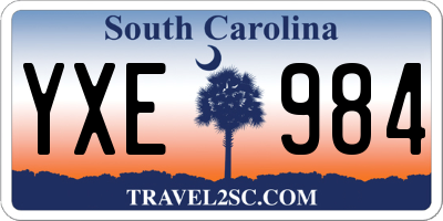 SC license plate YXE984