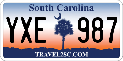SC license plate YXE987
