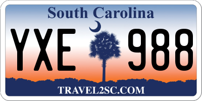 SC license plate YXE988
