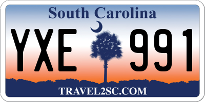 SC license plate YXE991
