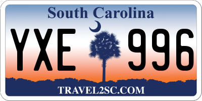 SC license plate YXE996